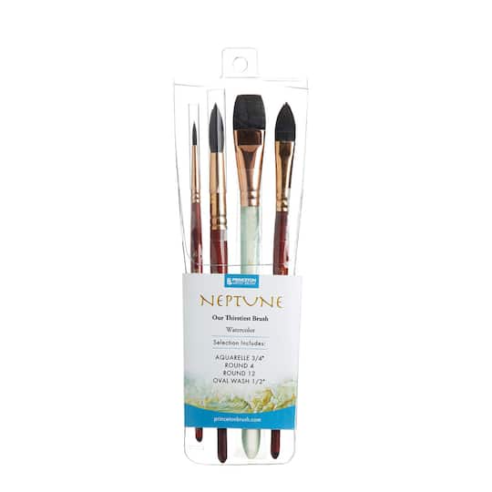 Michaels, Princeton™ Neptune™ Professional 4 Piece Brush Set – Category: Watercolor